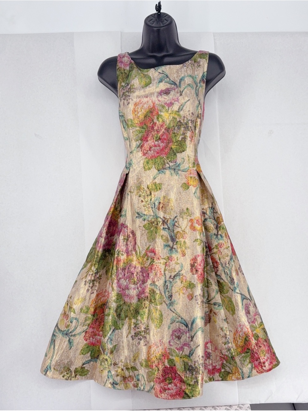 Adrianna Papell yellow floral mini dress, like new, size 12 - Picture 2 of 6
